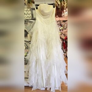 Elegant White Ruffled Dress